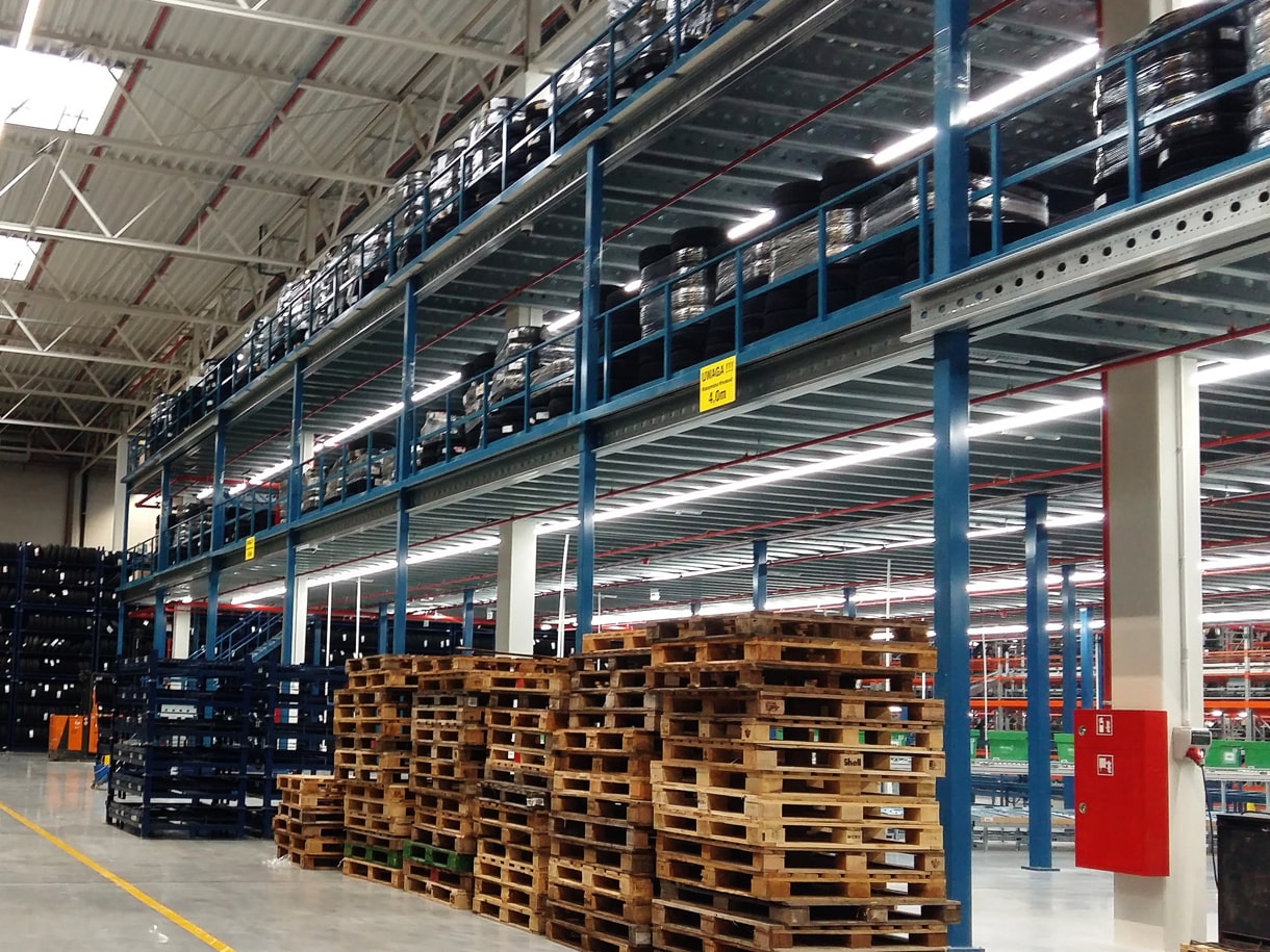 Mehrgeschossige Regaleinrichtungen