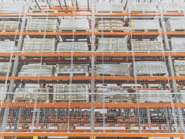 X-PR Line Palettenregal Gitterwände und Durchschubsicherungen